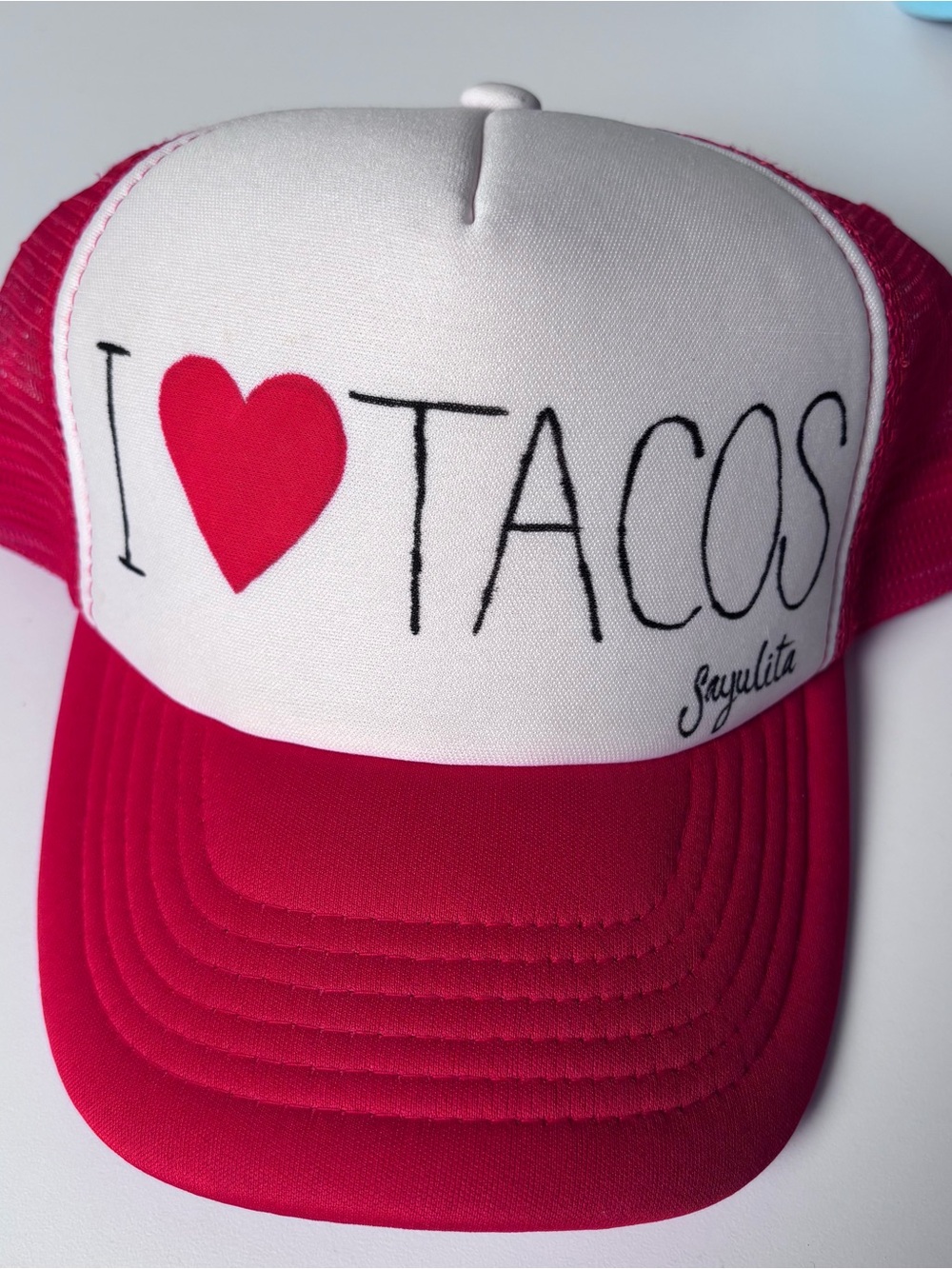 Invasion Headwear Red and White Mesh Trucker Hat